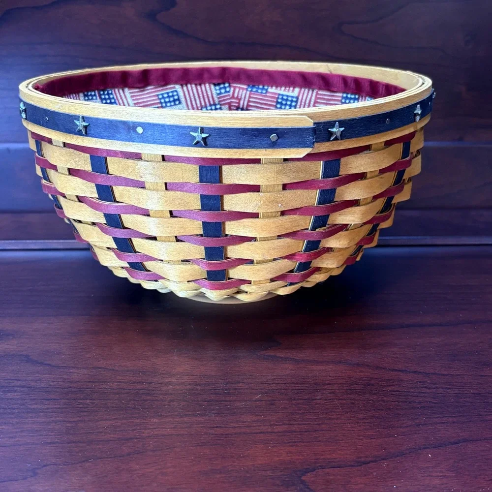 Longaberger 2004 Proudly American Bowl Basket w/ Liner 9